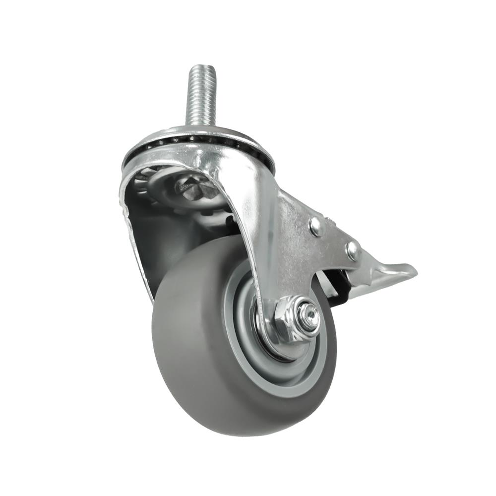 ลูกล้อยาง TPR DEXZON สกรูหมุน มีเบรก 3 นิ้ว สีเทา