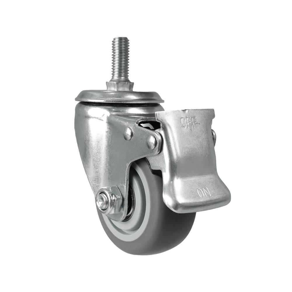 ลูกล้อยาง TPR DEXZON สกรูหมุน มีเบรก 3 นิ้ว สีเทา