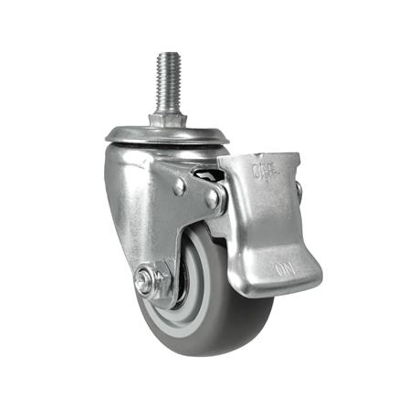 ลูกล้อยาง TPR DEXZON สกรูหมุน มีเบรก 3 นิ้ว สีเทา_2