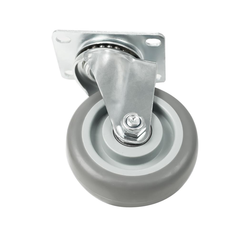 ลูกล้อยาง TPR DEXZON แป้นหมุน ไม่มีเบรก 4 นิ้ว สีเทา