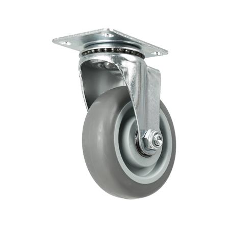 ลูกล้อยาง TPR DEXZON แป้นหมุน ไม่มีเบรก 4 นิ้ว สีเทา_1