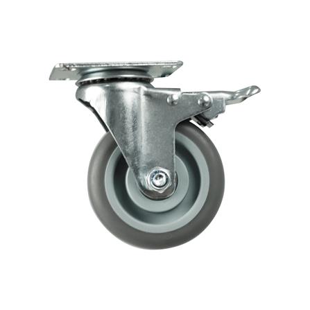 ลูกล้อยาง TPR DEXZON แป้นหมุน มีเบรก 4 นิ้ว สีเทา_0