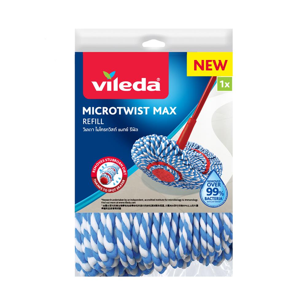 ผ้าม็อบไมโครไฟเบอร์ VILEDA MICROTWIST MAX  สีฟ้า/ขาว