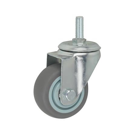 ลูกล้อยาง TPR DEXZON สกรูหมุน ไม่มีเบรก 3 นิ้ว สีเทา_1