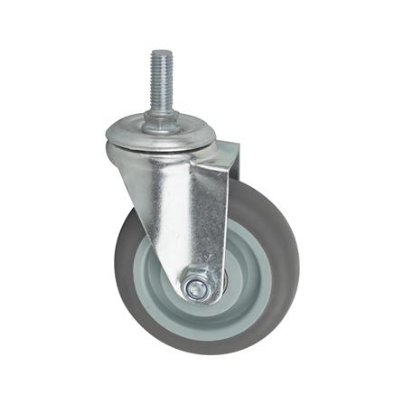 ลูกล้อยาง TPR DEXZON สกรูหมุน ไม่มีเบรก 4 นิ้ว สีเทา_0