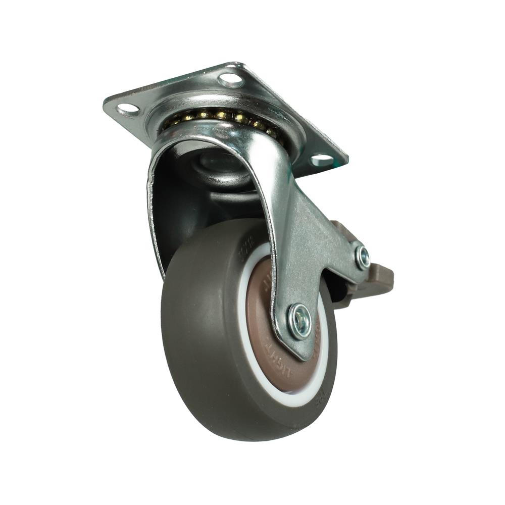 ลูกล้อ TPE DEXZON แป้นหมุน มีเบรก 2 นิ้ว สีน้ำตาล