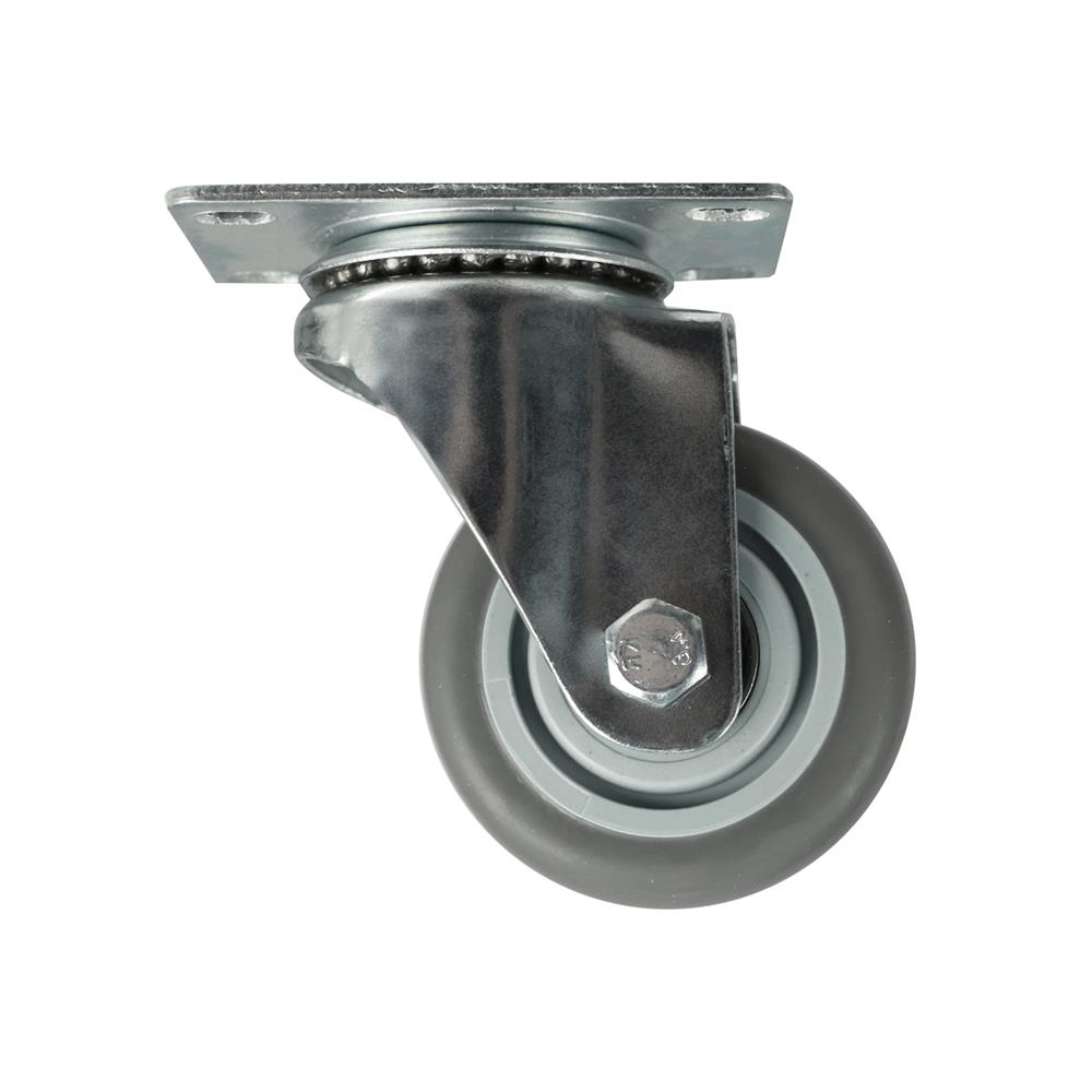 ลูกล้อยาง TPR DEXZON แป้นหมุน ไม่มีเบรก 3 นิ้ว สีเทา