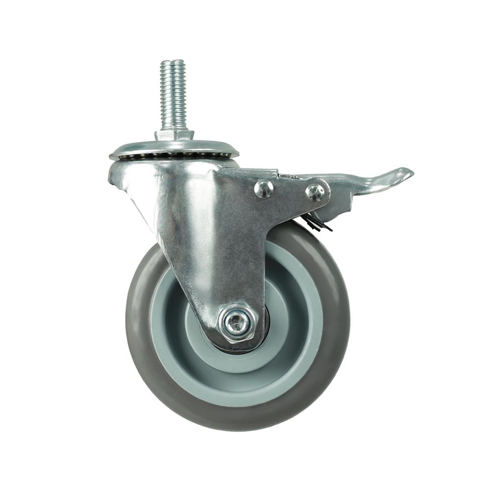 ลูกล้อยาง TPR DEXZON สกรูหมุน มีเบรก 4 นิ้ว สีเทา