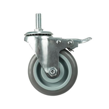 ลูกล้อยาง TPR DEXZON สกรูหมุน มีเบรก 4 นิ้ว สีเทา_0