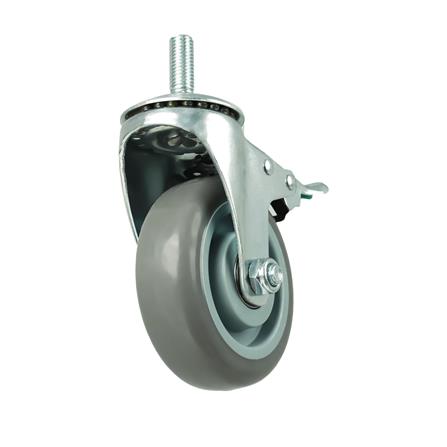 ลูกล้อยาง TPR DEXZON สกรูหมุน มีเบรก 4 นิ้ว สีเทา_1