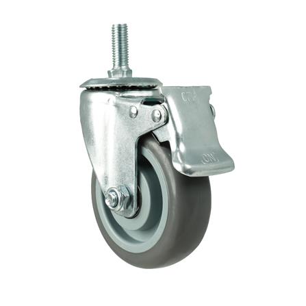 ลูกล้อยาง TPR DEXZON สกรูหมุน มีเบรก 4 นิ้ว สีเทา_2