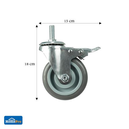 ลูกล้อยาง TPR DEXZON สกรูหมุน มีเบรก 4 นิ้ว สีเทา_3