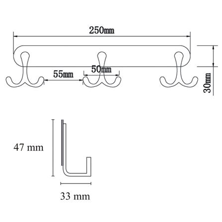 ขอแขวนผ้า NOVABATH NVB-H004 สีโครม_1