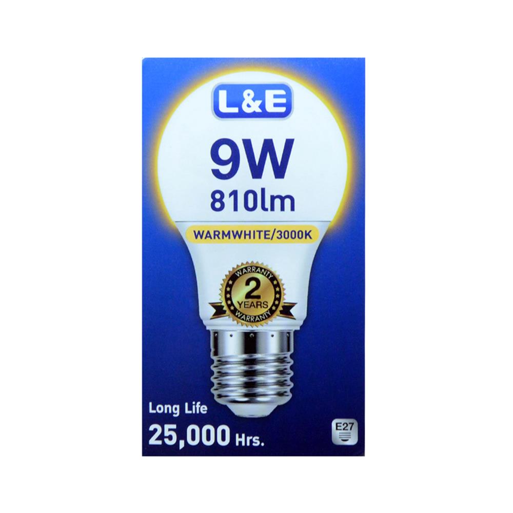 หลอด LED L&E BULB 9 วัตต์ WARM WHITE E27