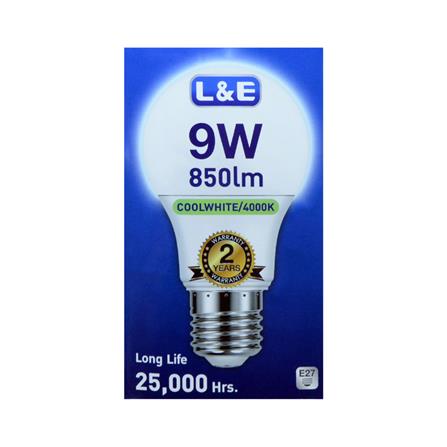 หลอด LED L&E BULB 9 วัตต์ COOL WHITE E27_1