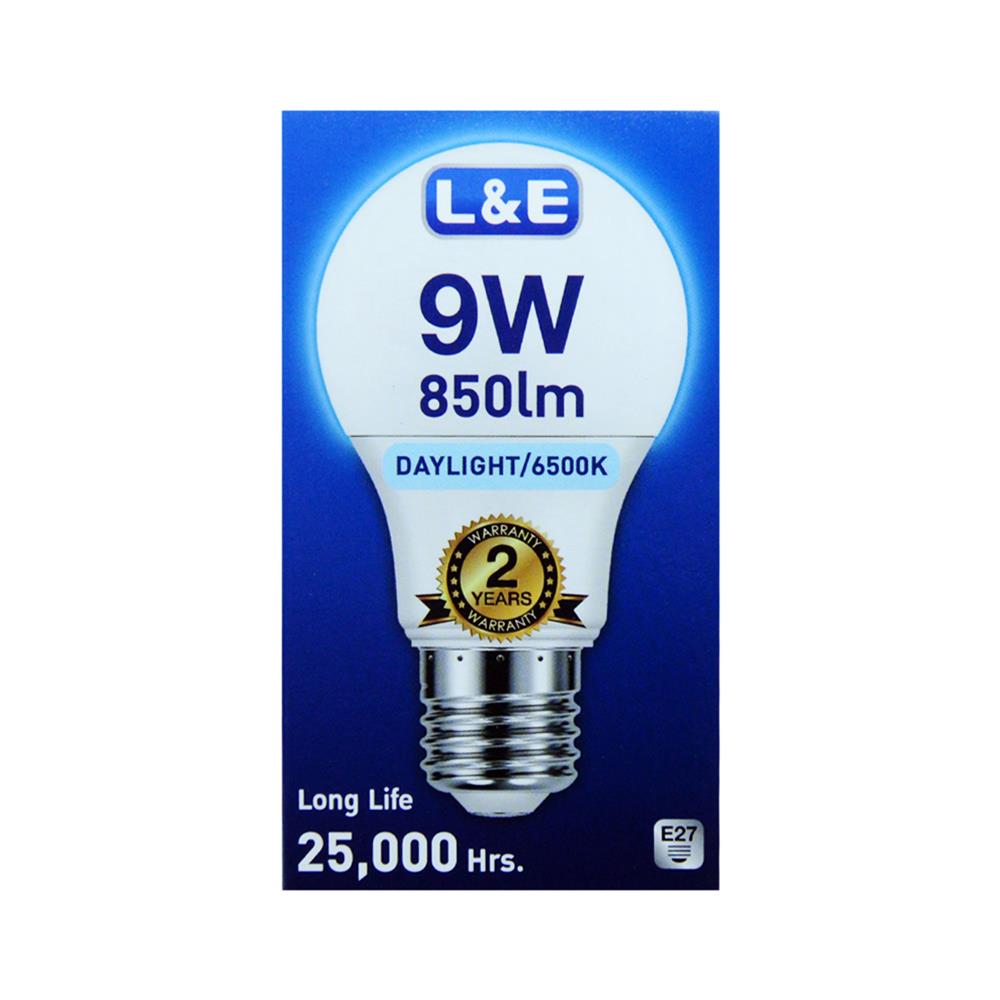 หลอด LED L&E BULB 9 วัตต์ DAYLIGHT E27