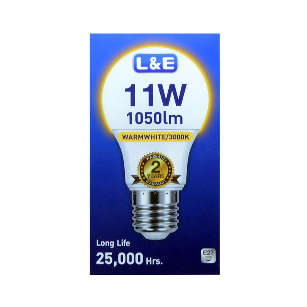 หลอด LED L&E BULB 11 วัตต์ WARM WHITE E27