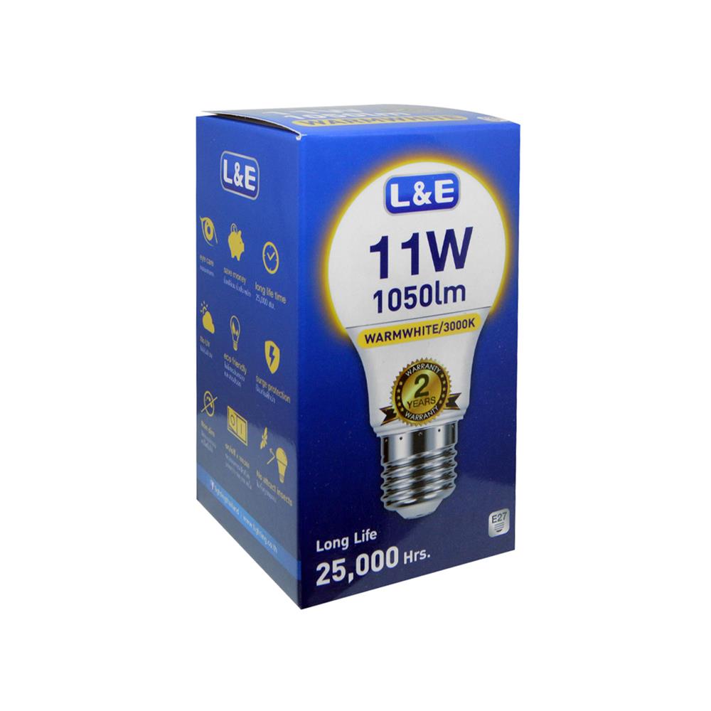 หลอด LED L&E BULB 11 วัตต์ WARM WHITE E27