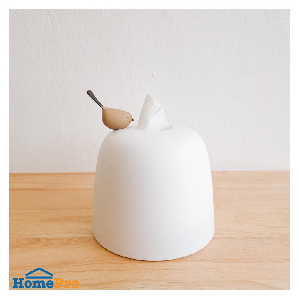 กล่องทิชชู่ม้วน MINIMAL SCULPT BIRDBIRD สีขาว