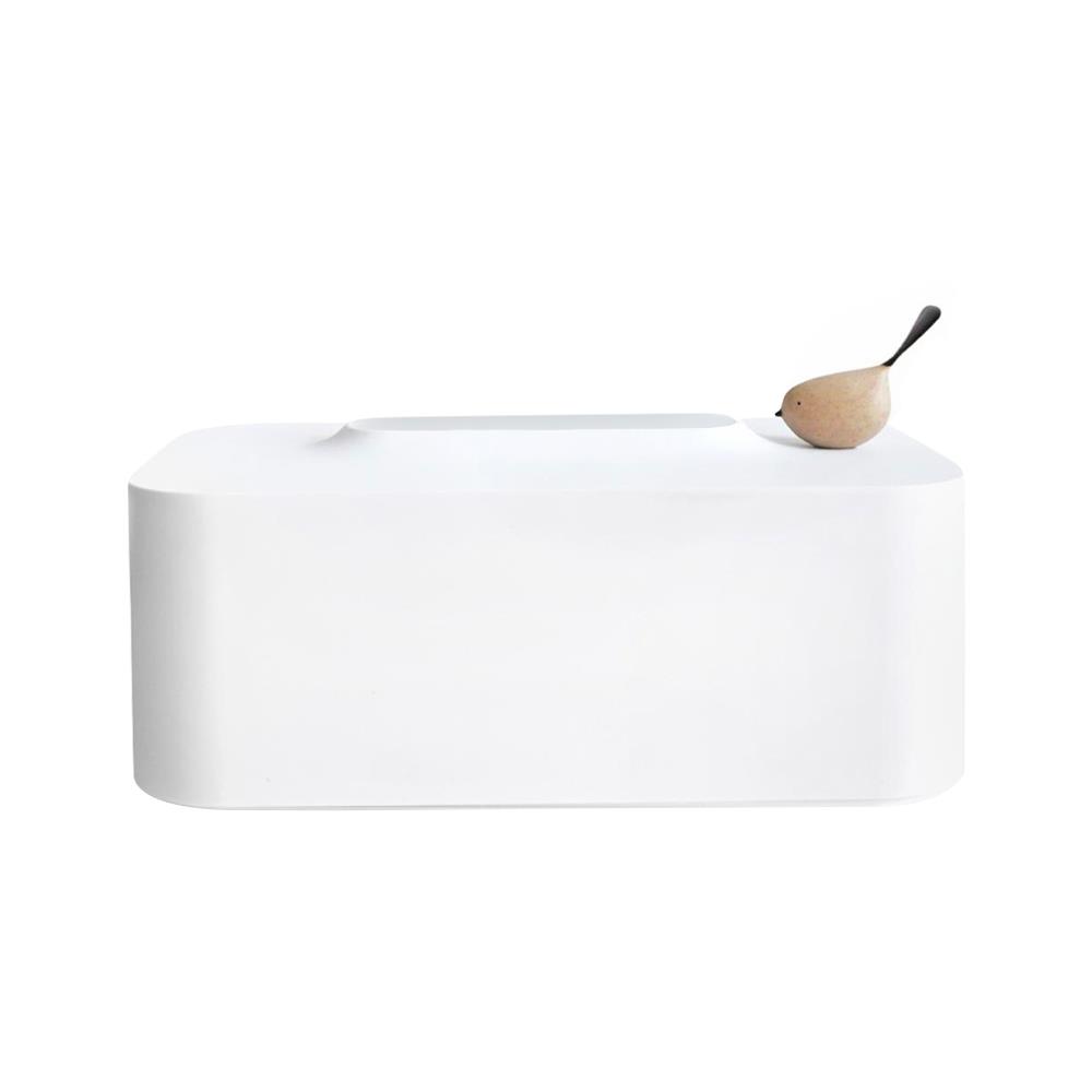กล่องทิชชู่แผ่น MINIMAL SCULPT BIRDBIRD สีขาว