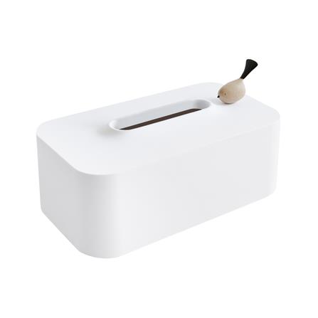 กล่องทิชชู่แผ่น MINIMAL SCULPT BIRDBIRD สีขาว