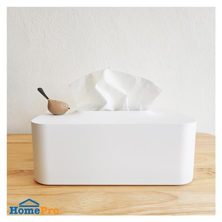 กล่องทิชชู่แผ่น MINIMAL SCULPT BIRDBIRD สีขาว_4