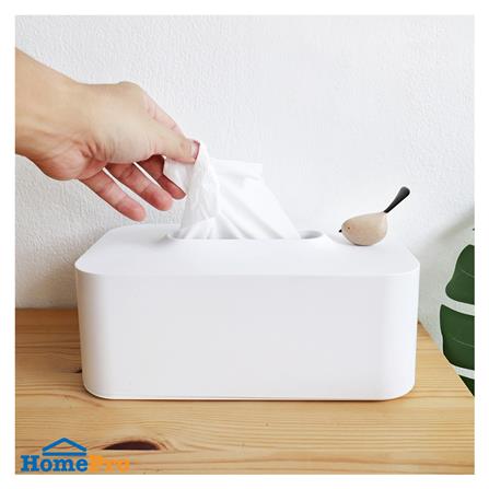 กล่องทิชชู่แผ่น MINIMAL SCULPT BIRDBIRD สีขาว_5