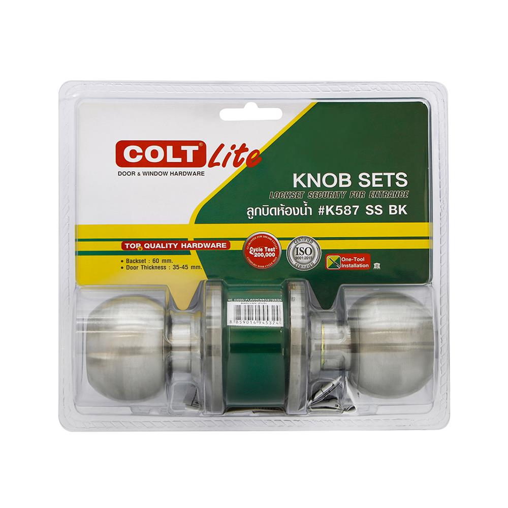 ลูกบิดห้องน้ำ หัวกลม COLT LITE K587 BK สีสเตนเลส