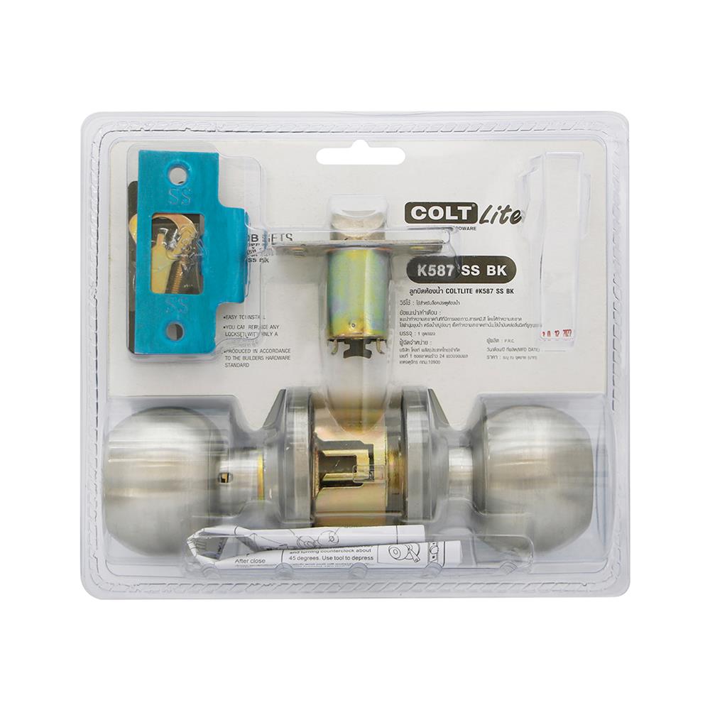 ลูกบิดห้องน้ำ หัวกลม COLT LITE K587 BK สีสเตนเลส