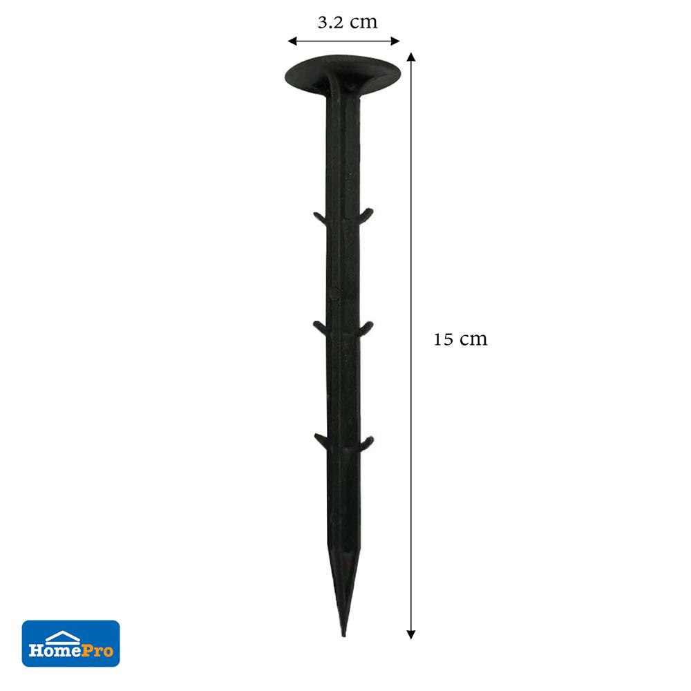 หมุดยึดพลาสติกคลุมดิน SPRING 6 นิ้ว สีดำ แพ็ก 10 ชิ้น