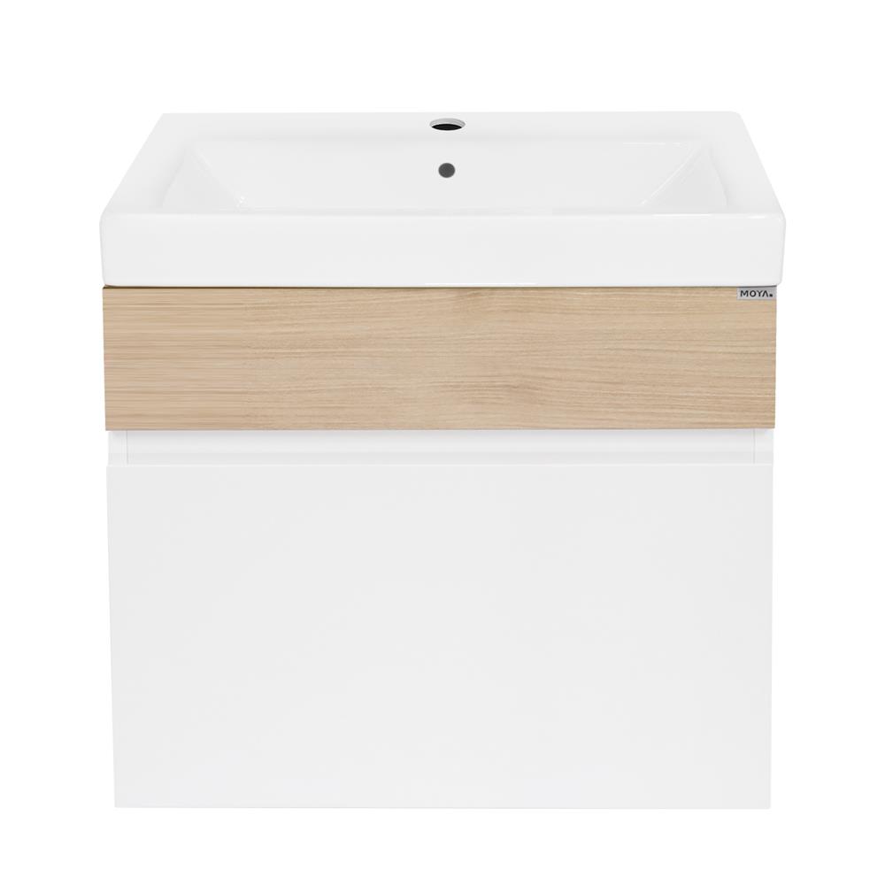 อ่างล้างหน้าเคาน์เตอร์ MOYA PZMY-005 สีขาว-โอ๊ค