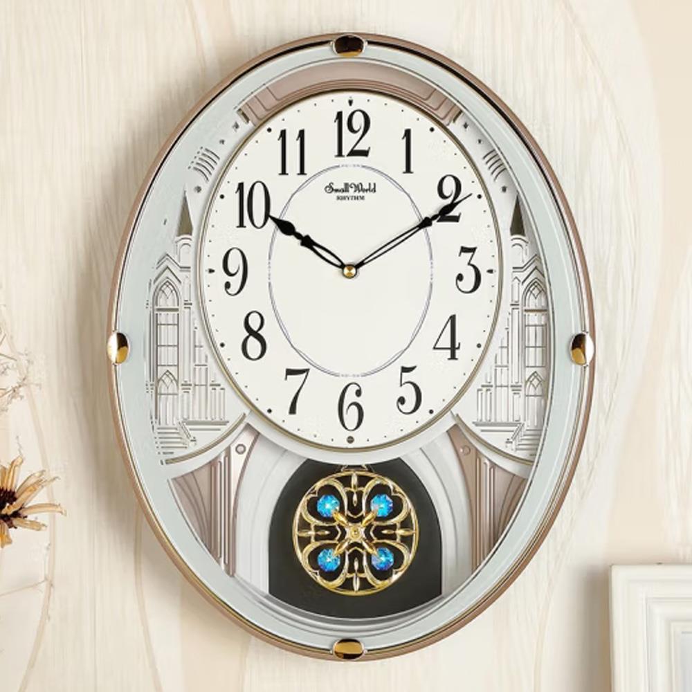 นาฬิกาแขวน RHYTHM 4MJ438WR13 12 นิ้ว สีครีม