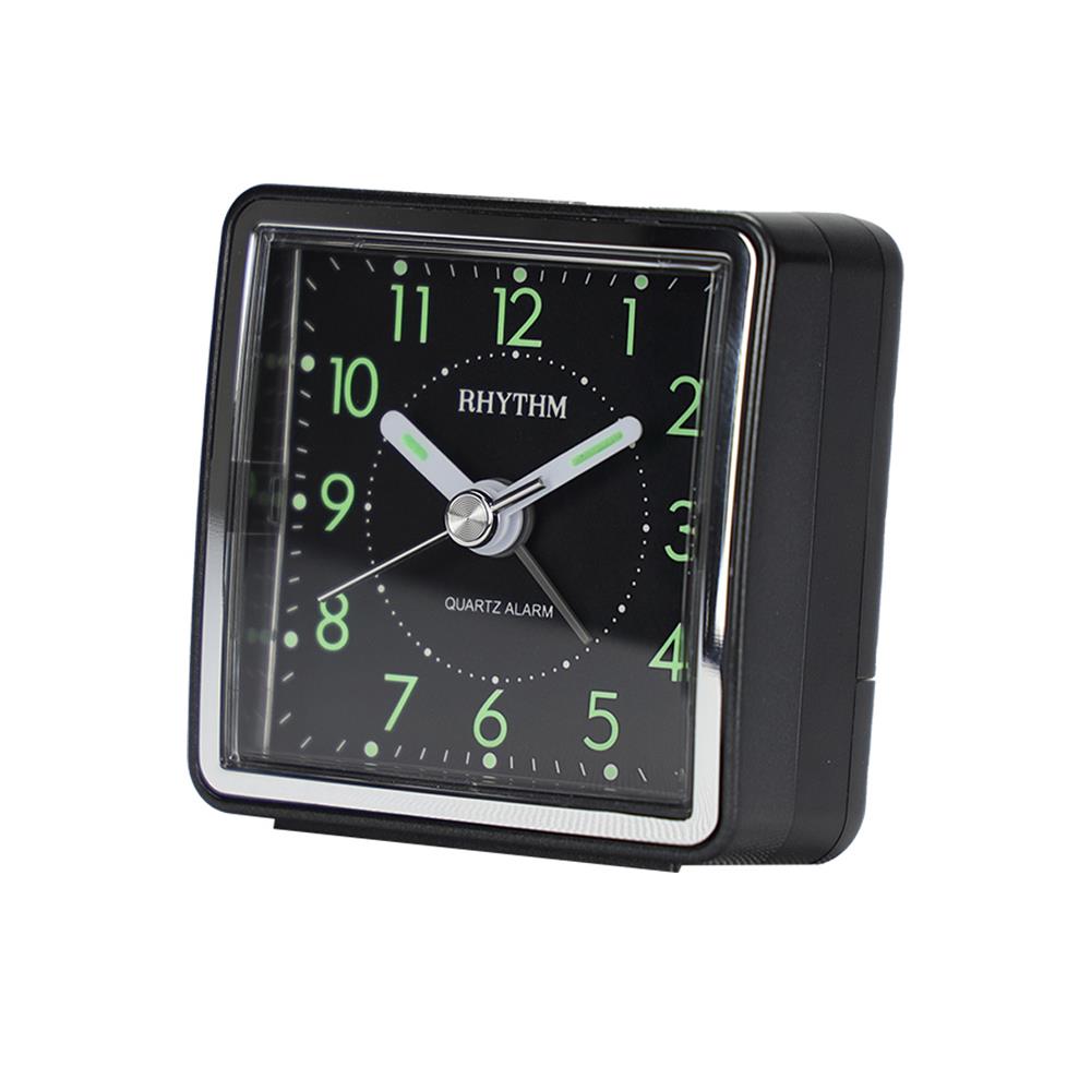 นาฬิกาตั้งโต๊ะพลาสติก RHYTHM CRE210NR71 2X2 นิ้ว สีดำ