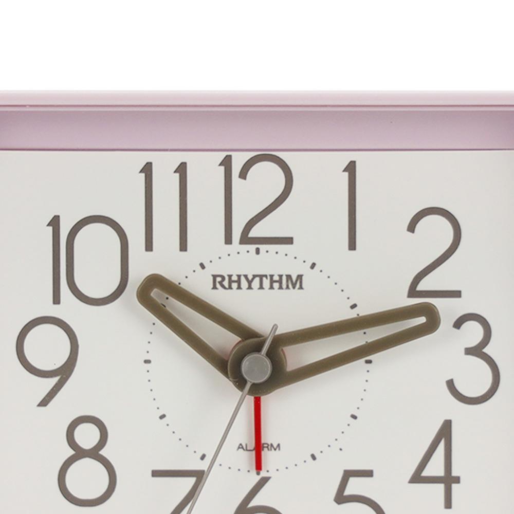 นาฬิกาตั้งโต๊ะพลาสติก RHYTHM CRE891WR13 3X2.5 นิ้ว สีชมพู