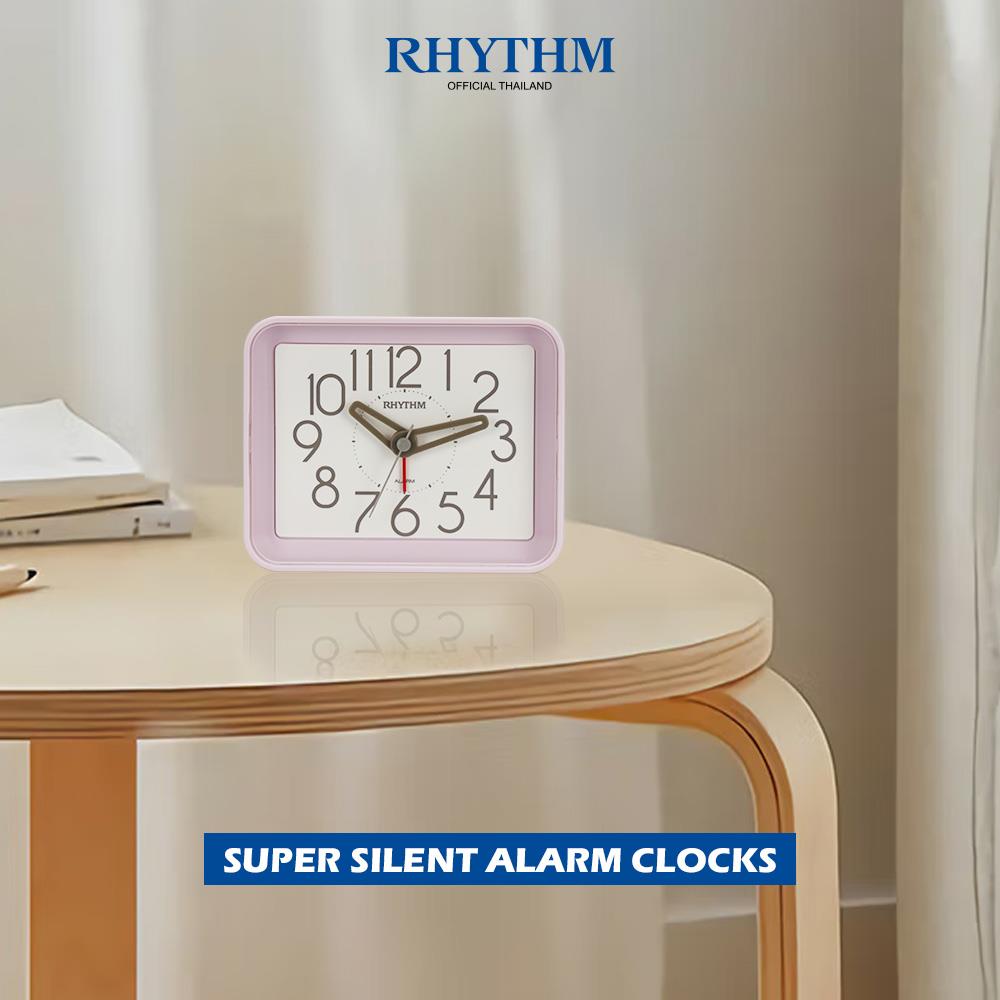 นาฬิกาตั้งโต๊ะพลาสติก RHYTHM CRE891WR13 3X2.5 นิ้ว สีชมพู