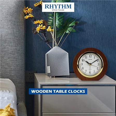 นาฬิกาตั้งโต๊ะไม้ RHYTHM CRE204NR06 3.5 นิ้ว สีน้ำตาล_4