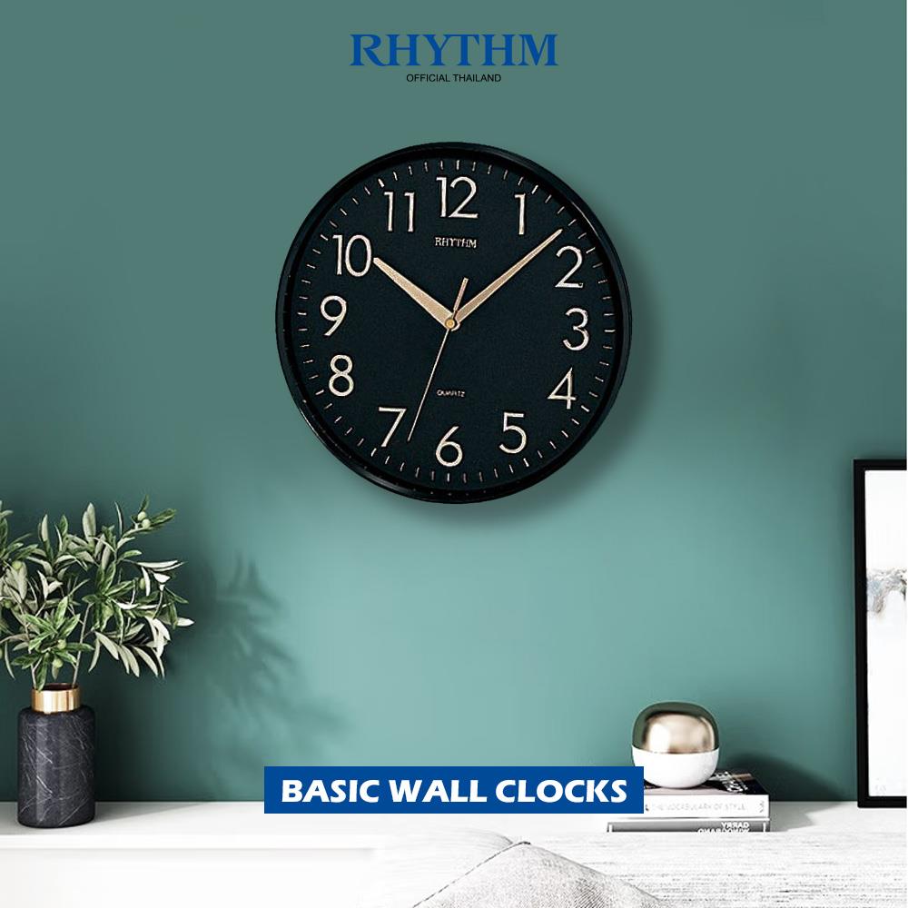 นาฬิกาแขวนพลาสติก RHYTHM CMG716NR02 10 นิ้ว สีดำ