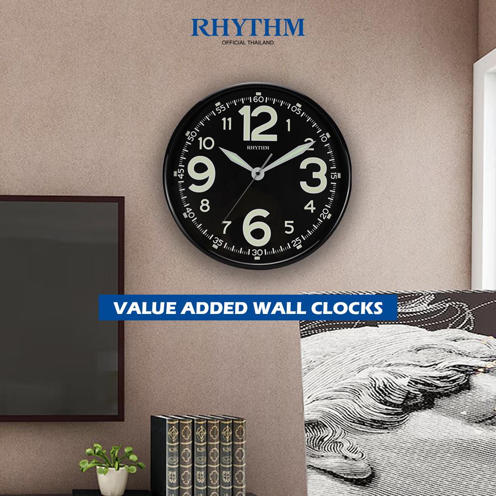 นาฬิกาแขวน RHYTHM CMG499BR02 12 นิ้ว สีดำ