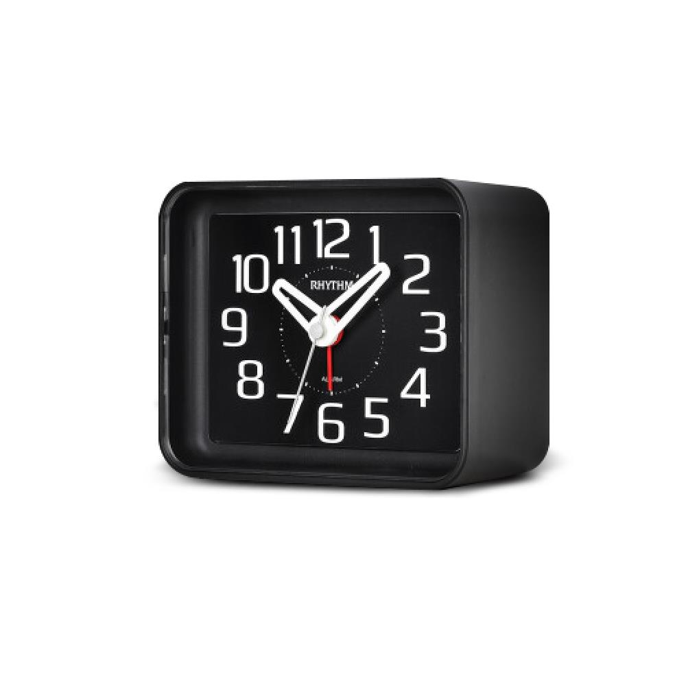 นาฬิกาตั้งโต๊ะพลาสติก RHYTHM CRE891WR02 3X2.5 นิ้ว สีดำ