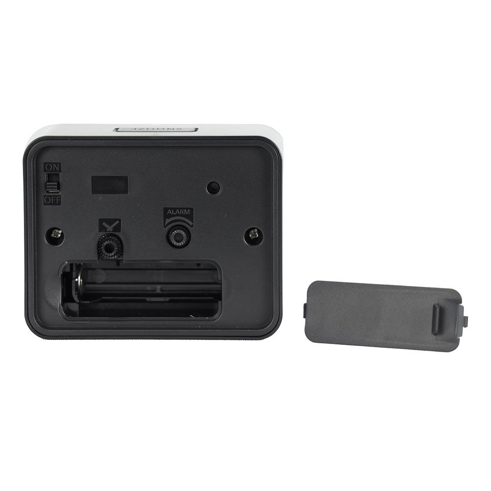 นาฬิกาตั้งโต๊ะพลาสติก RHYTHM CRE891WR02 3X2.5 นิ้ว สีดำ