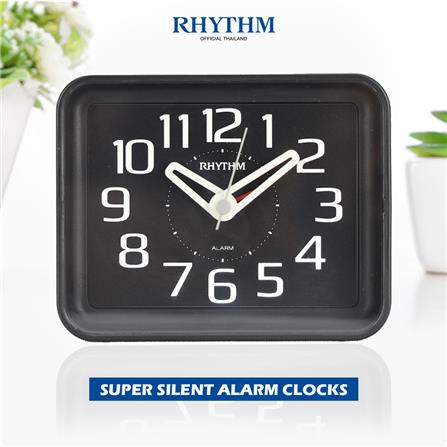 นาฬิกาตั้งโต๊ะพลาสติก RHYTHM CRE891WR02 3X2.5 นิ้ว สีดำ_4
