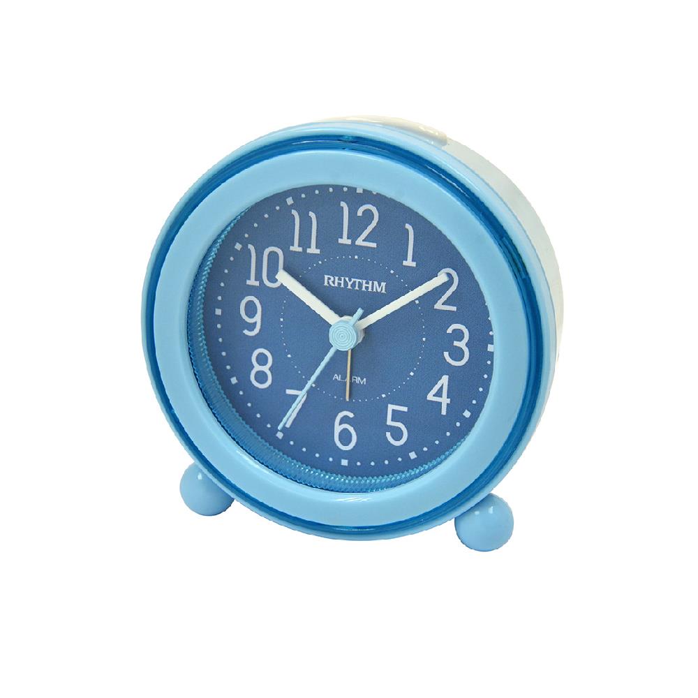 นาฬิกาตั้งโต๊ะพลาสติก RHYTHM CRE308NR04 3 นิ้ว สีฟ้า