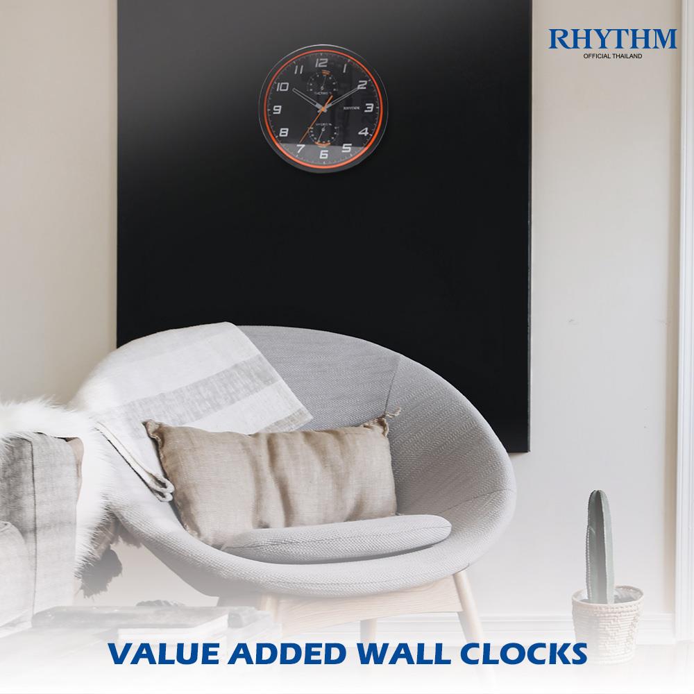 นาฬิกาแขวน RHYTHM 441107005 10 นิ้ว สีดำ