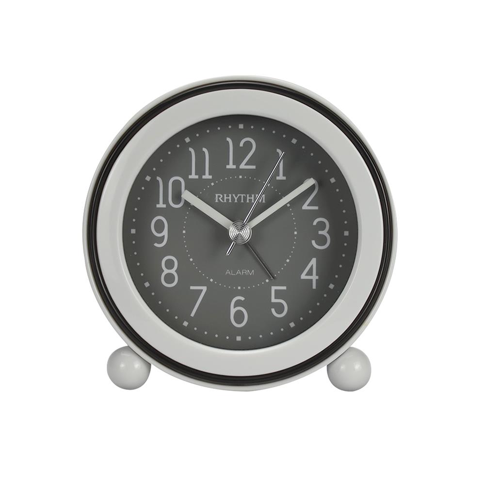 นาฬิกาตั้งโต๊ะพลาสติก RHYTHM CRE308NR08 3 นิ้ว สีเทา