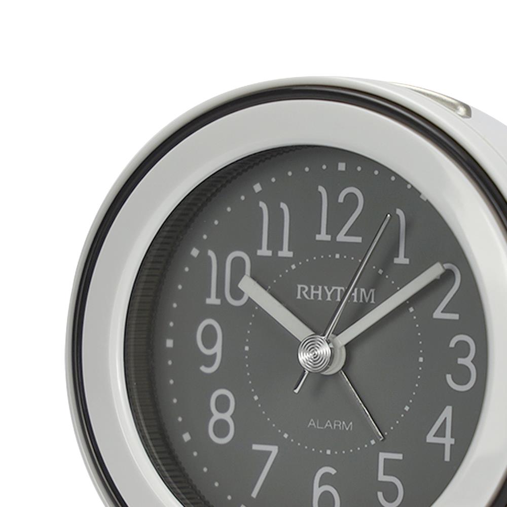 นาฬิกาตั้งโต๊ะพลาสติก RHYTHM CRE308NR08 3 นิ้ว สีเทา
