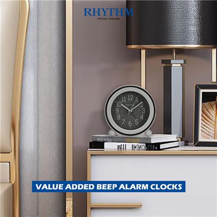 นาฬิกาตั้งโต๊ะพลาสติก RHYTHM CRE308NR08 3 นิ้ว สีเทา_4