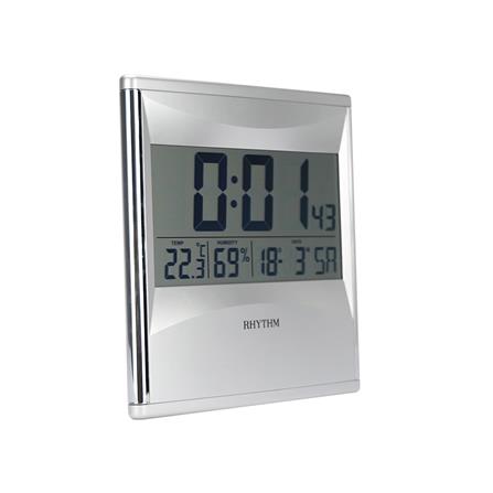 นาฬิกาตั้งโต๊ะดิจิทัล RHYTHM LCW011NR19 8X8.5 นิ้ว สีเงิน_1