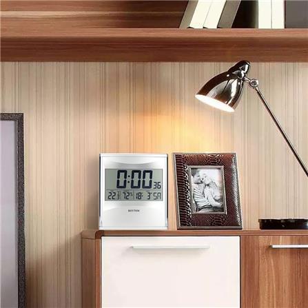 นาฬิกาตั้งโต๊ะดิจิทัล RHYTHM LCW011NR19 8X8.5 นิ้ว สีเงิน_3