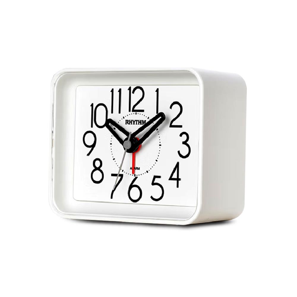 นาฬิกาตั้งโต๊ะพลาสติก RHYTHM CRE891WR03 3X2 นิ้ว สีขาว