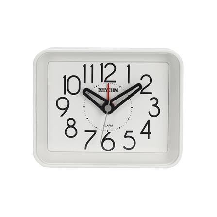 นาฬิกาตั้งโต๊ะพลาสติก RHYTHM CRE891WR03 3X2 นิ้ว สีขาว